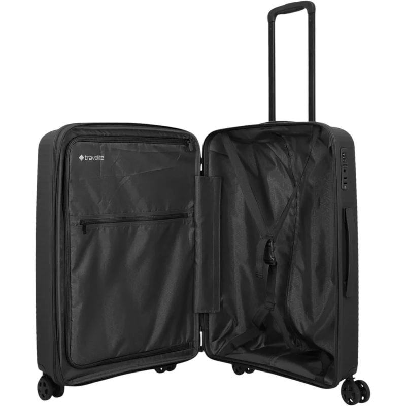 Travelite Air Stripe 4-Rollen-Koffer M erweiterbar 66 cm -Black
