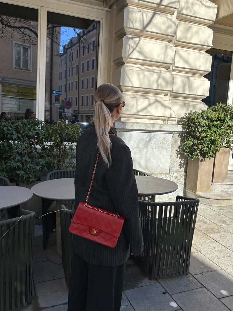 Chanel Vintage Medium Double Flap Lammleder Rot 1991