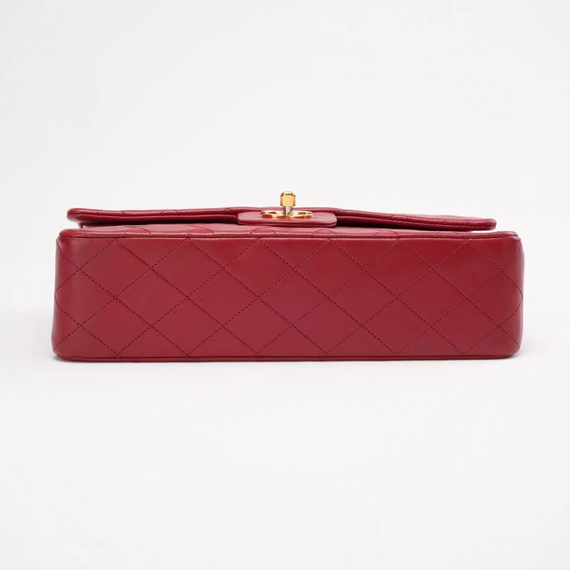 Chanel Vintage Medium Double Flap Lammleder Rot 1991