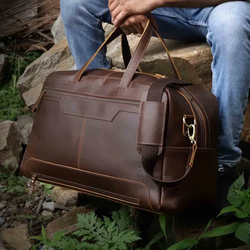 Walker Leather Travel Duffle Bag