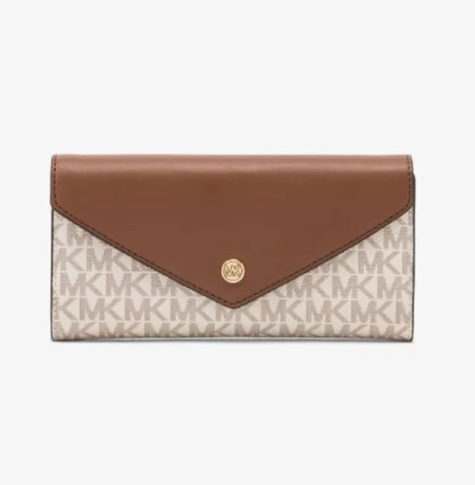Michael Kors Jet Set Travel Large Signature Envelope Brieftasche mit Logomuster