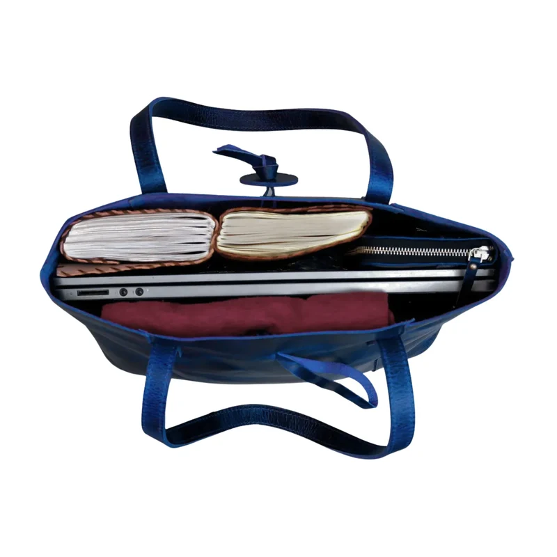 Denver Leather Bag Combo - Blue