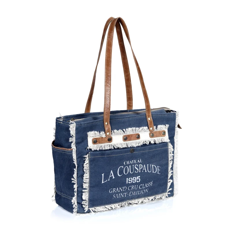 DENIM CANVAS TOTE BAG
