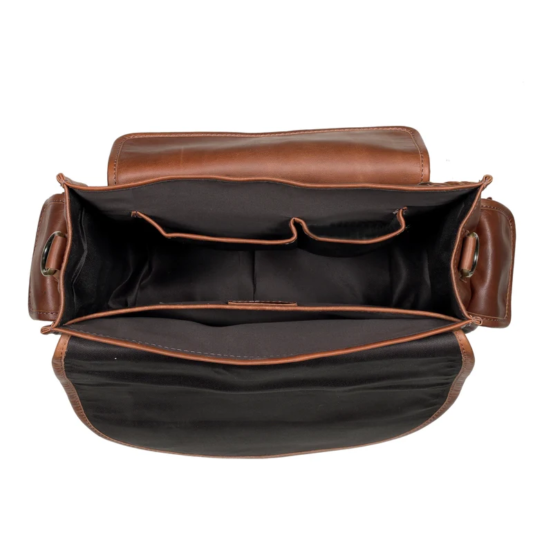 Camera Leather Crossbody Bag - Tan