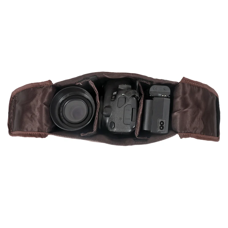 Camera Leather Crossbody Bag - Tan
