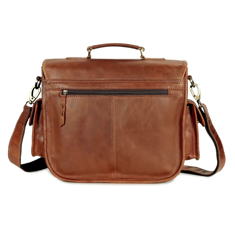 Camera Leather Crossbody Bag - Tan