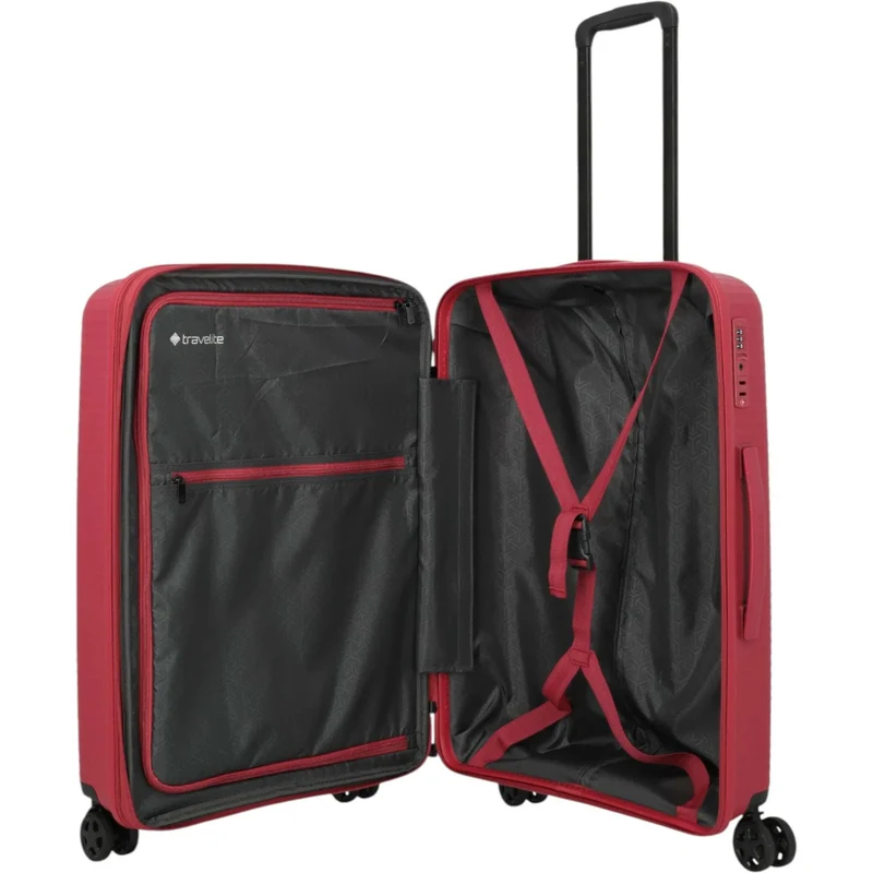 Travelite Air Stripe 4-Rollen-Koffer M erweiterbar 66 cm -Red