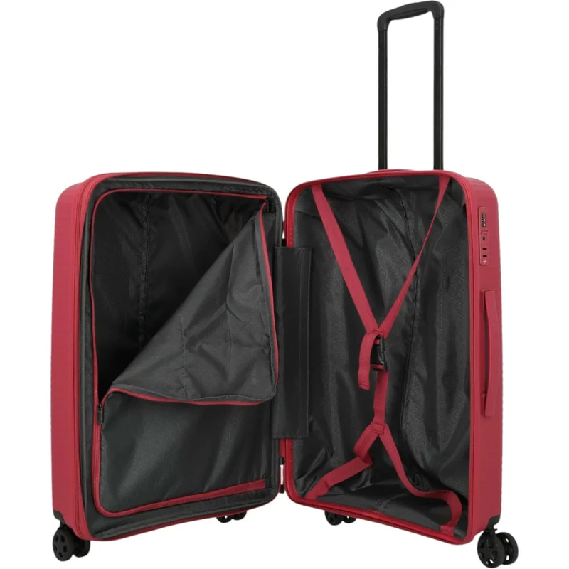 Travelite Air Stripe 4-Rollen-Koffer M erweiterbar 66 cm -Red