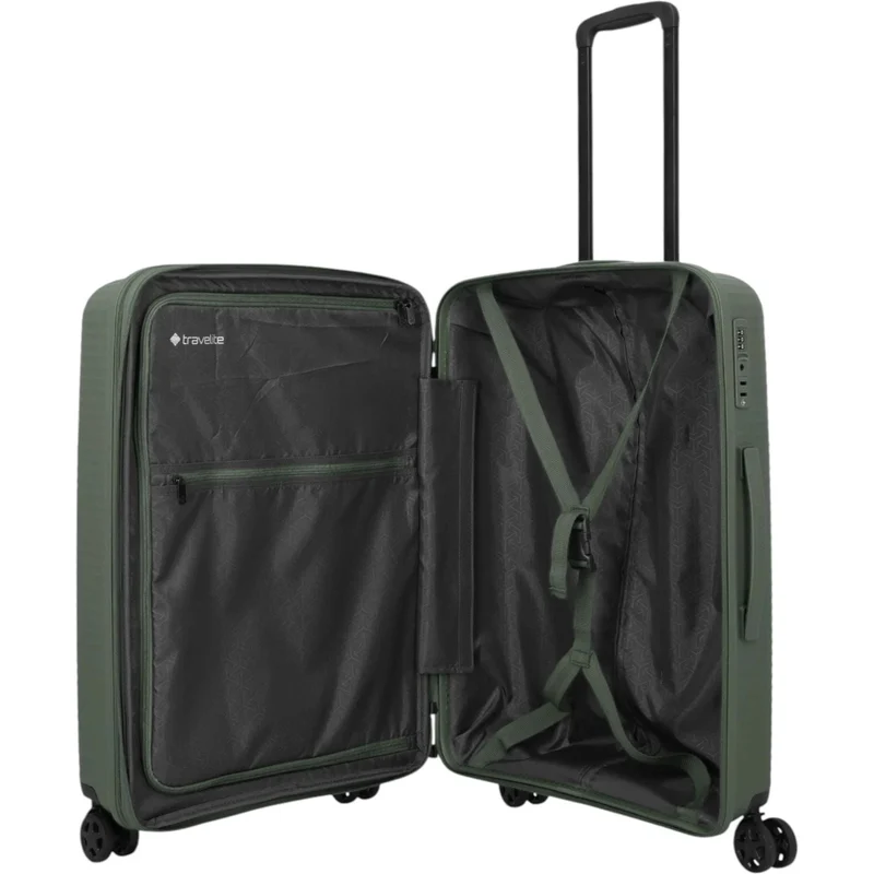Travelite Air Stripe 4-Rollen-Koffer M erweiterbar 66 cm -Green