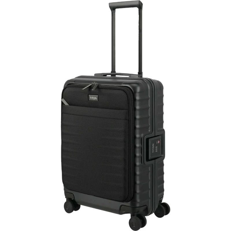 TITAN OVERSEAS 4-Rad-Bordtrolley S+ mit Vortasche 55 cm -Nightshade black