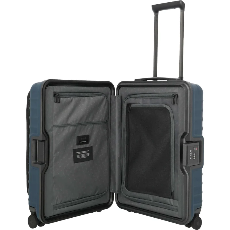 TITAN OVERSEAS 4-Rad-Bordtrolley S+ mit Vortasche 55 cm -Midnight blue