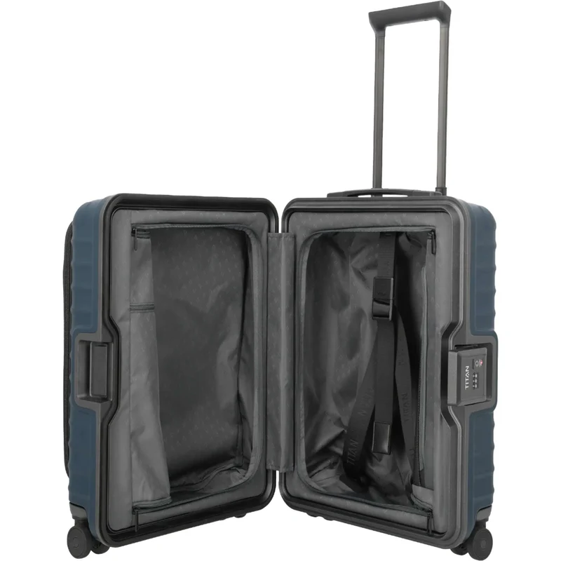 TITAN OVERSEAS 4-Rad-Bordtrolley S+ mit Vortasche 55 cm -Midnight blue