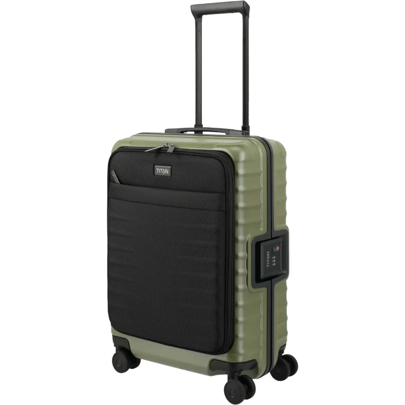 TITAN OVERSEAS 4-Rad-Bordtrolley S+ mit Vortasche 55 cm -Forest Green