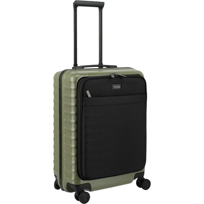 TITAN OVERSEAS 4-Rad-Bordtrolley S+ mit Vortasche 55 cm -Forest Green