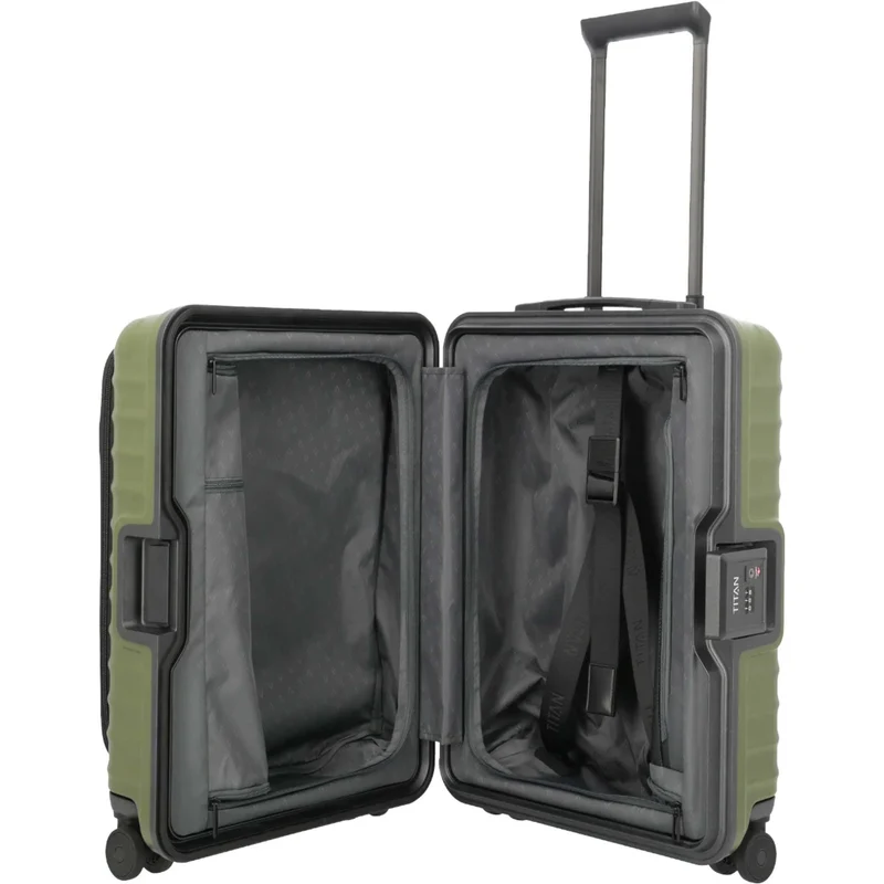 TITAN OVERSEAS 4-Rad-Bordtrolley S+ mit Vortasche 55 cm -Forest Green