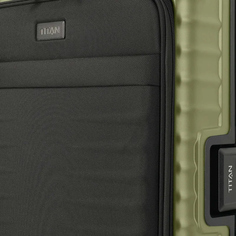 TITAN OVERSEAS 4-Rad-Bordtrolley S+ mit Vortasche 55 cm -Forest Green