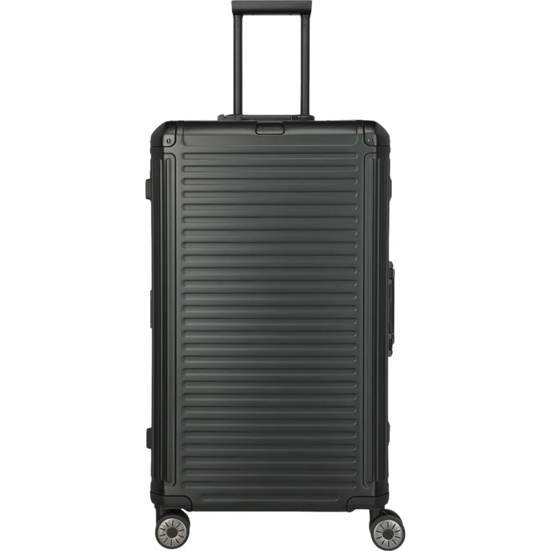 Travelite Next 4-Rollen-Koffer Trunk L aus Aluminium 76 cm -Schwarz