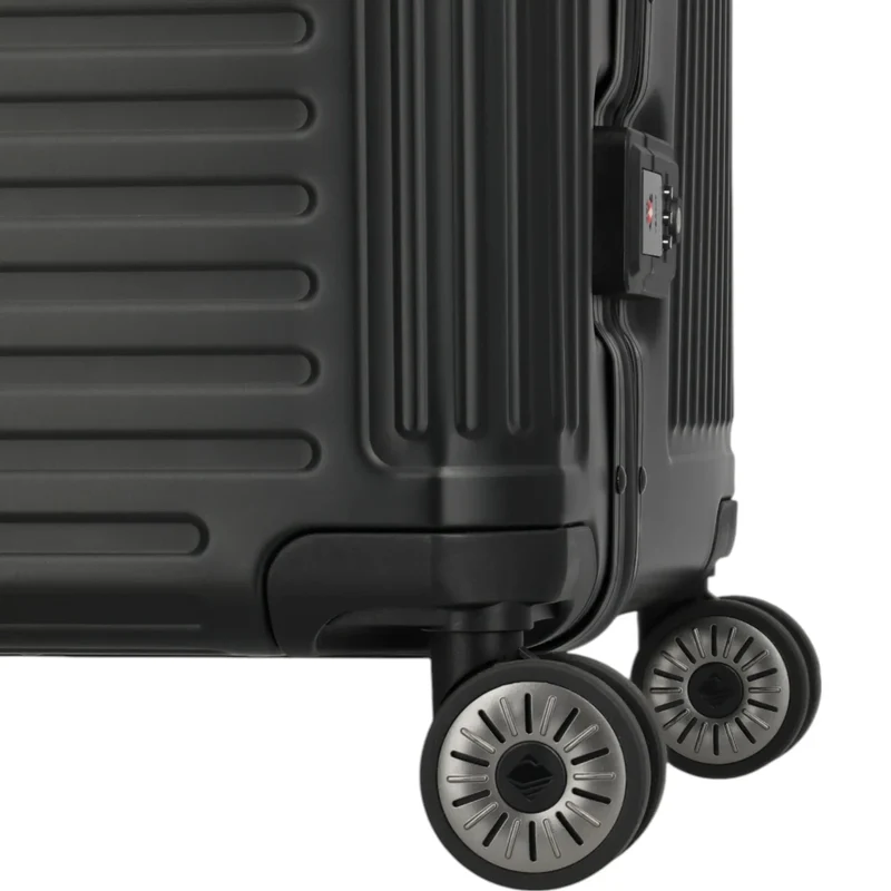 Travelite Next 4-Rollen-Koffer Trunk L aus Aluminium 76 cm -Schwarz
