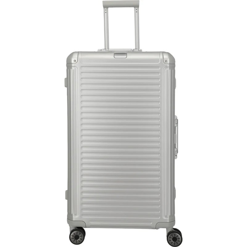 Travelite Next 4-Rollen-Koffer Trunk L aus Aluminium 76 cm -Silber