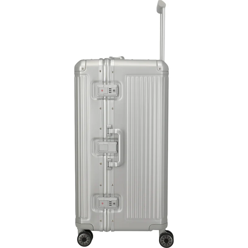 Travelite Next 4-Rollen-Koffer Trunk L aus Aluminium 76 cm -Silber