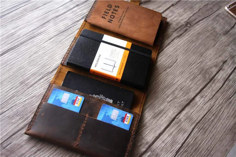 Monogrammed Full-Grain Leather Passport Cover Wallet