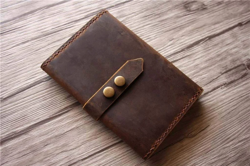 Monogrammed Full-Grain Leather Passport Cover Wallet