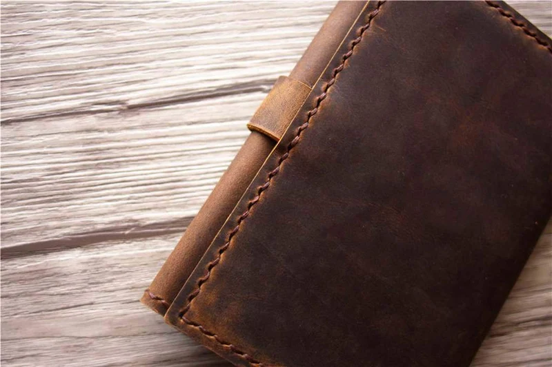 Monogrammed Full-Grain Leather Passport Cover Wallet