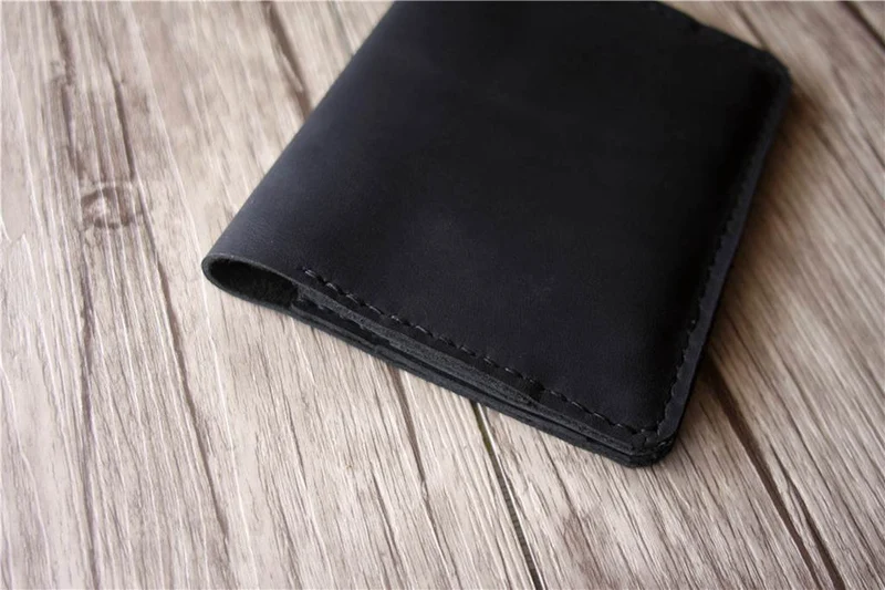Personalized Black Leather Passport Cover Wallet for Men