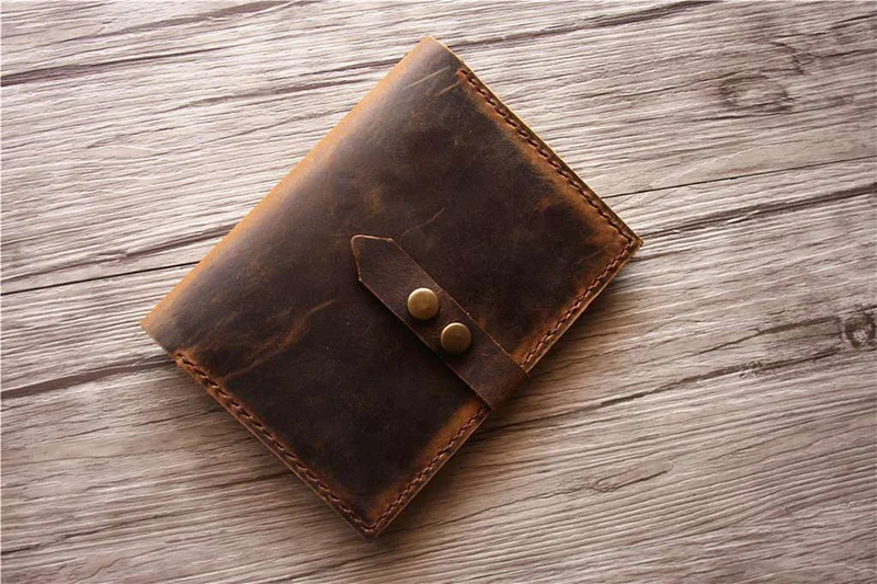 Personalized Brown Leather Passport Wallet – Handcrafted Cover