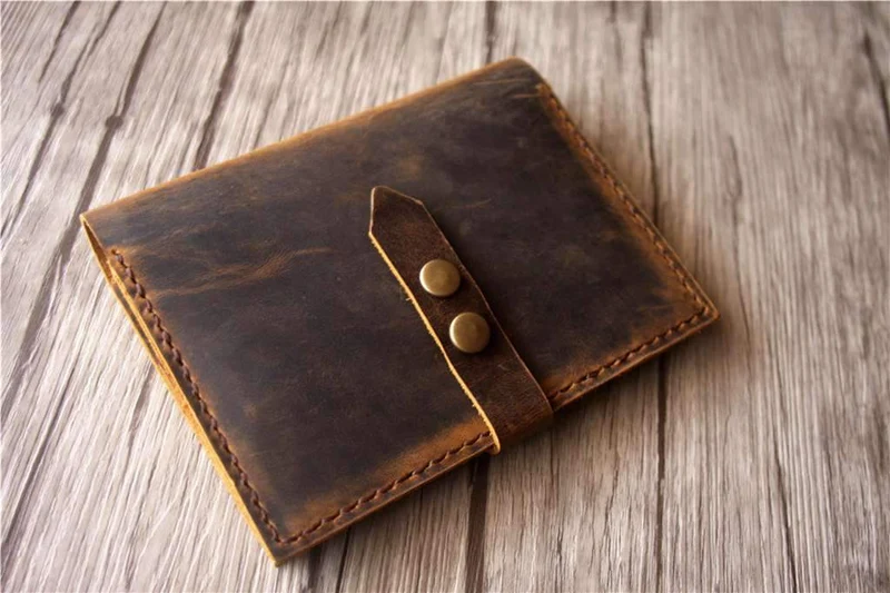 Personalized Brown Leather Passport Wallet – Handcrafted Cover
