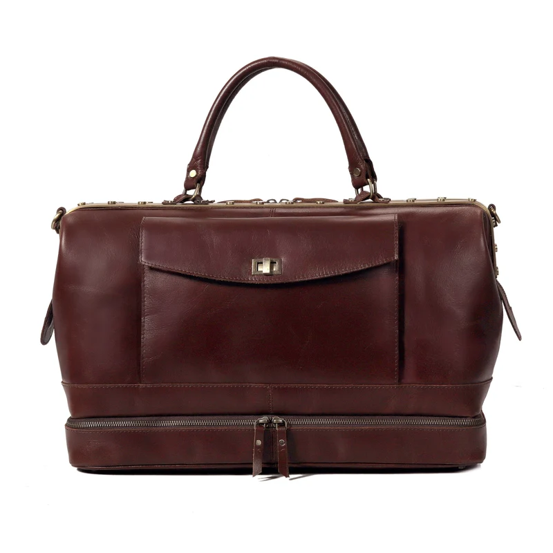 LEATHER DOCTOR BAG - Twist lock