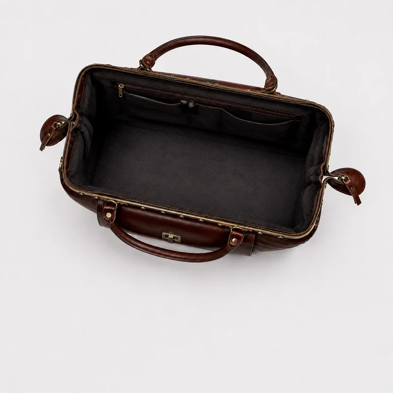 LEATHER DOCTOR BAG - Twist lock