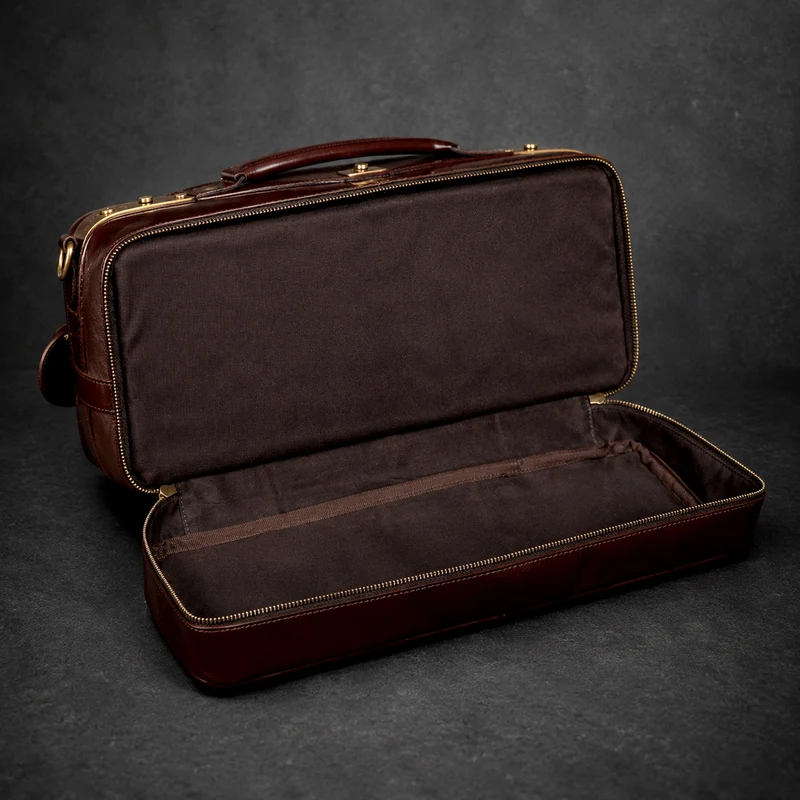 LEATHER DOCTOR BAG - Twist lock
