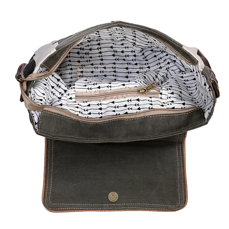 CANVAS UPCYCLE CROSSBODY BAG