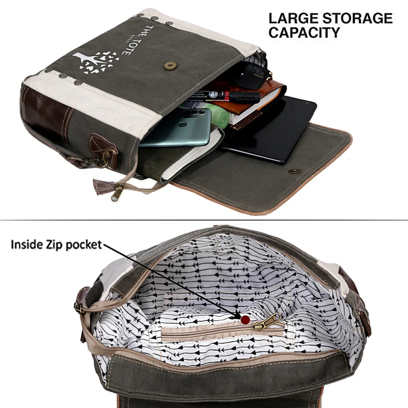 CANVAS UPCYCLE CROSSBODY BAG