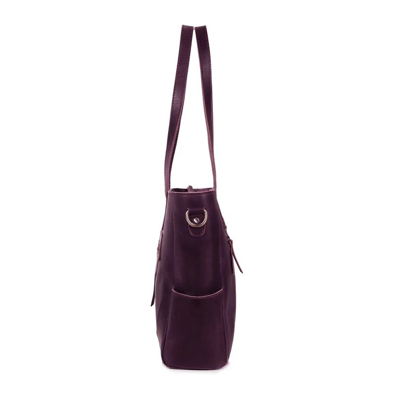 Portland Buffalo Leather Almost Perfect Tote Bag - purple