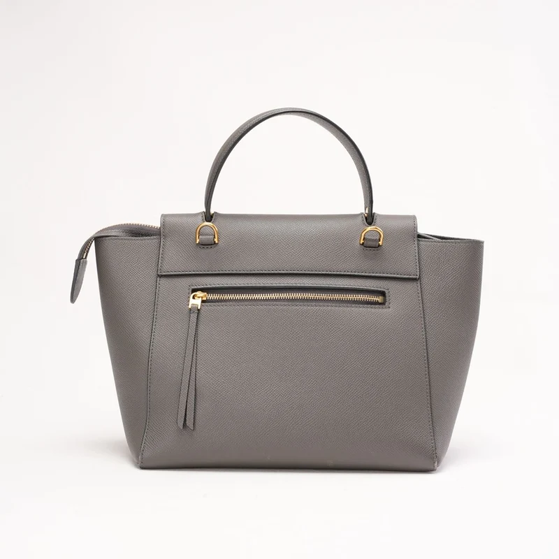 Celine Nano Gürteltasche in Grau aus genarbtem Kalbsleder 2018