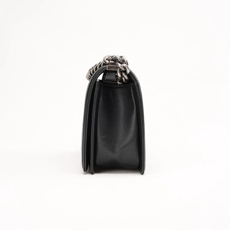 Chanel Black Caviar Quilted Medium Boy Flap Caviar 2019