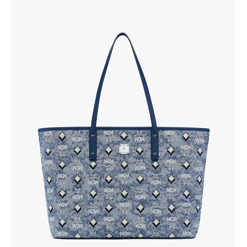 MCM Aren Tote Medium in Denim Visetos