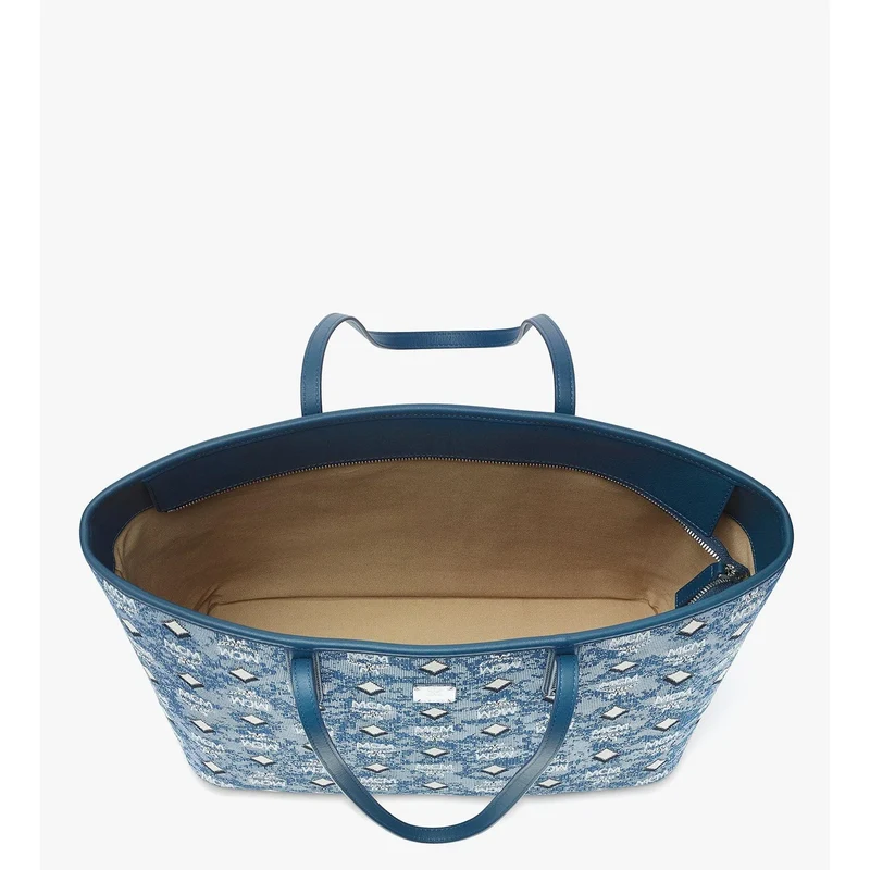 MCM Aren Tote Medium in Denim Visetos