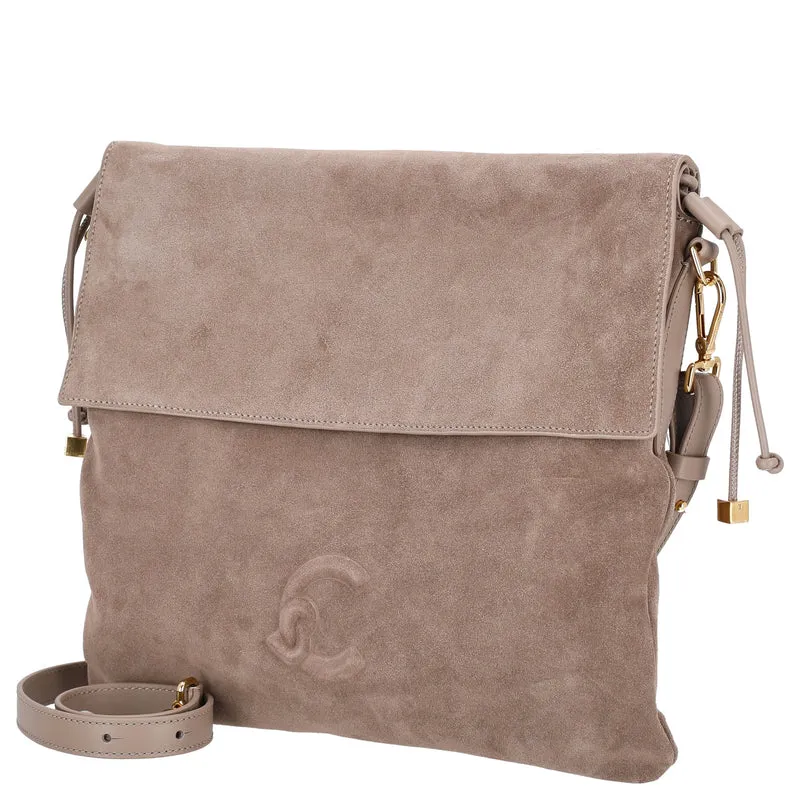 Coccinelle Lidia Suede Bim - Schultertasche 34 cm (warm taupe)