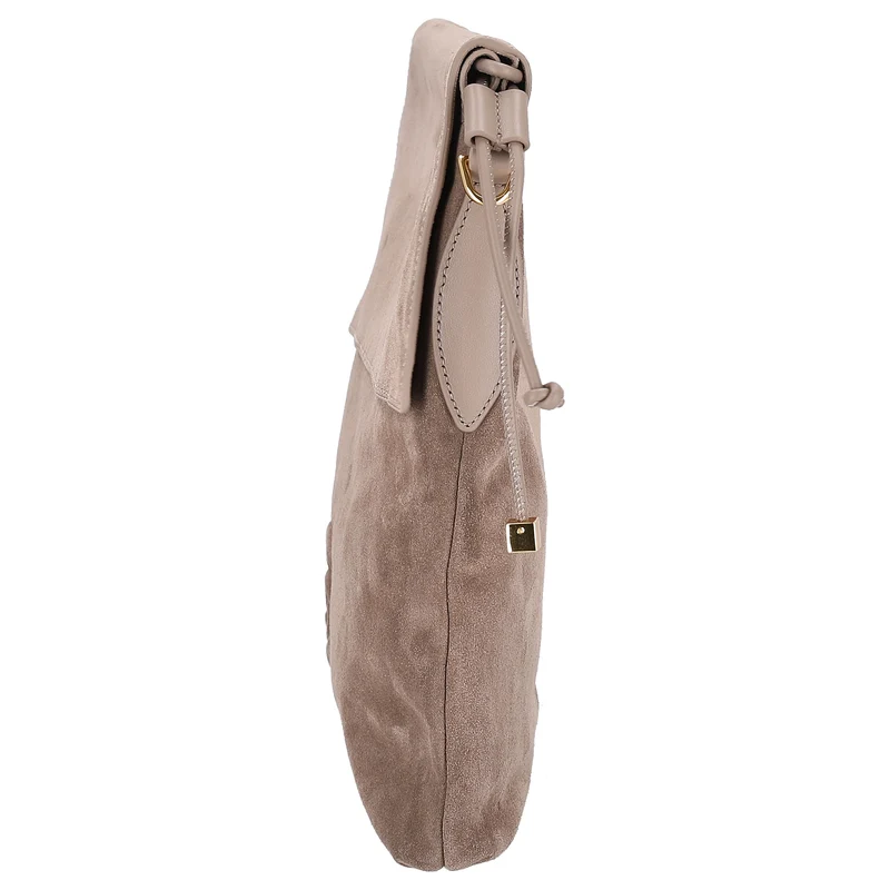 Coccinelle Lidia Suede Bim - Schultertasche 34 cm (warm taupe)
