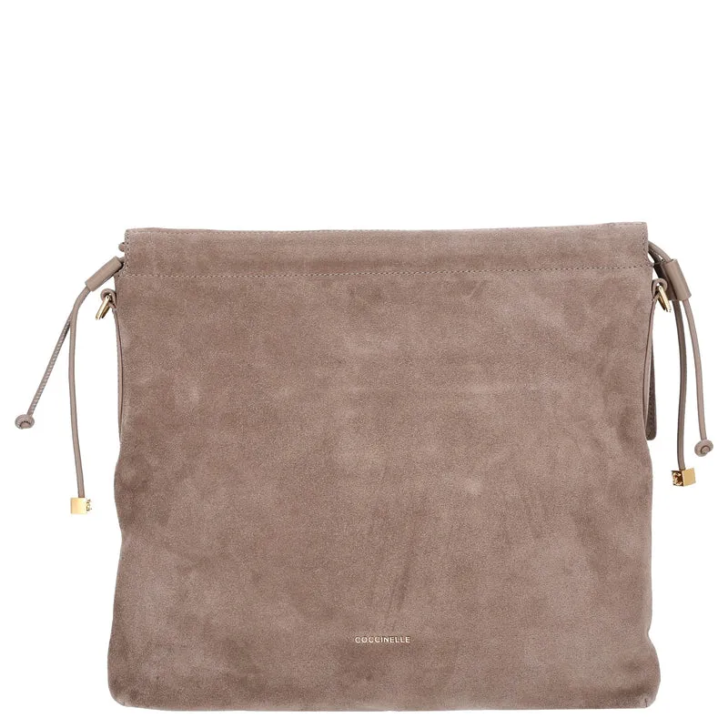Coccinelle Lidia Suede Bim - Schultertasche 34 cm (warm taupe)