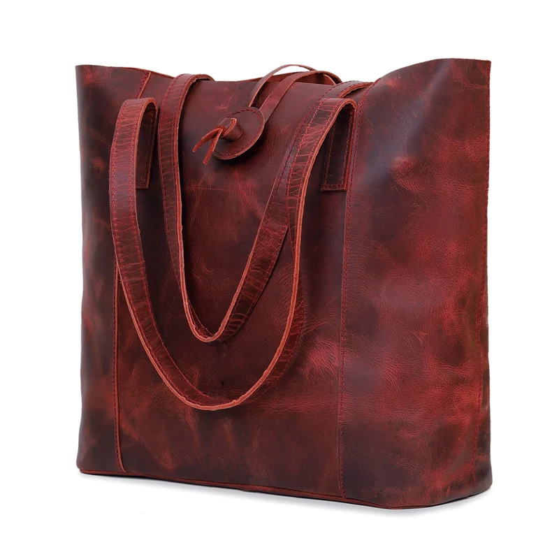 Savannah 17" Leather Tote Bag For Women | Leather Laptop Tote Bag For Office