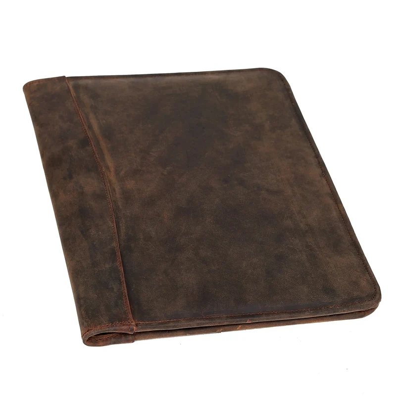 Premium Full-Grain Leather Padfolio with Pockets