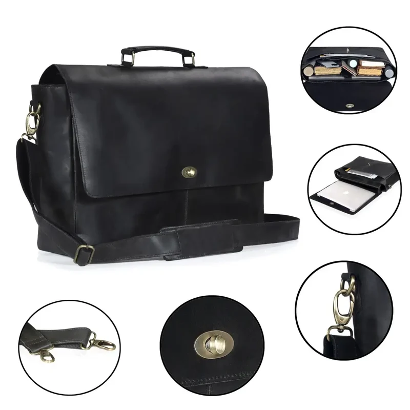 Captain Lawyer Leather Messenger Bag