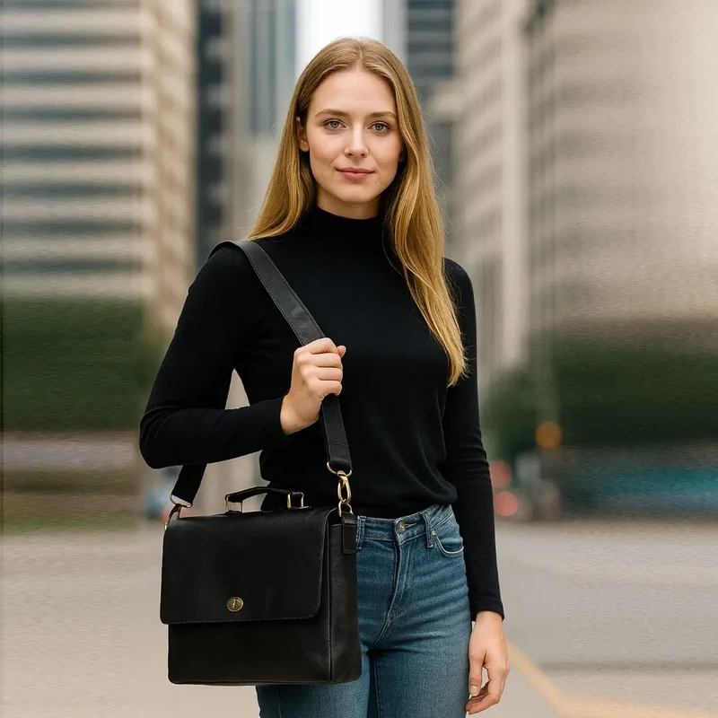 Captain Lawyer Leather Messenger Bag