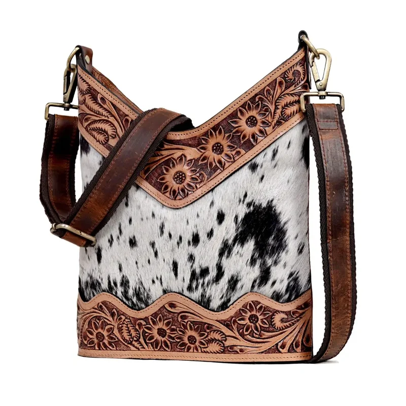 TOOLED LEATHER CROSSBODY BAG
