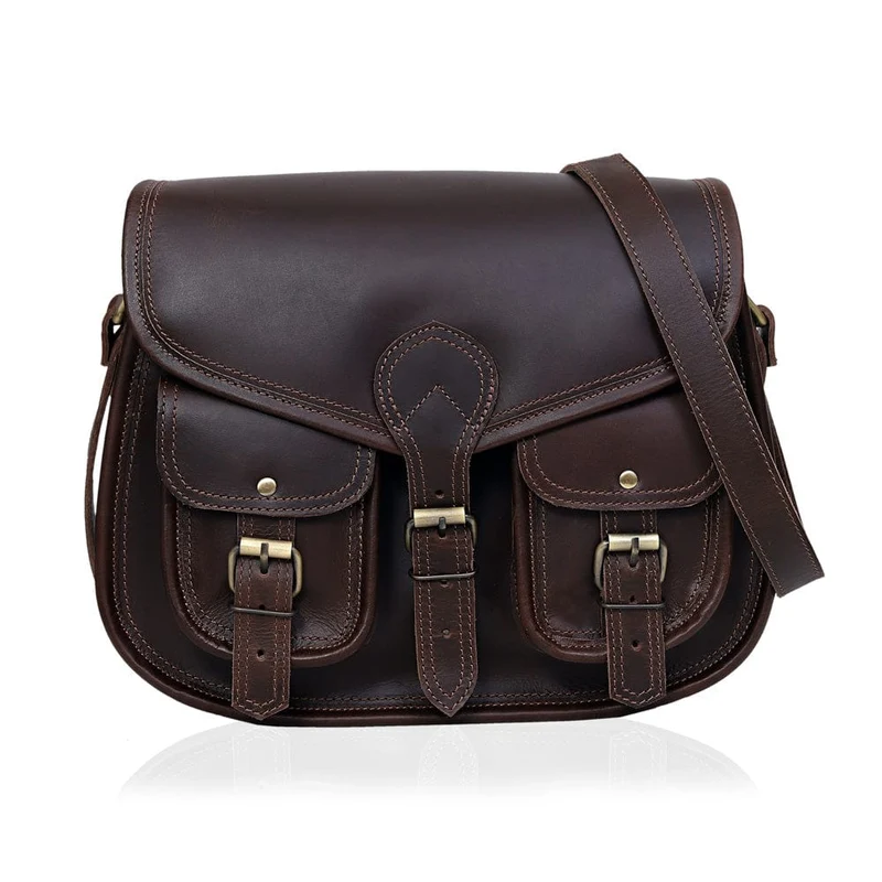 Scarlett Full Grain Leather Saddlebag - Brown