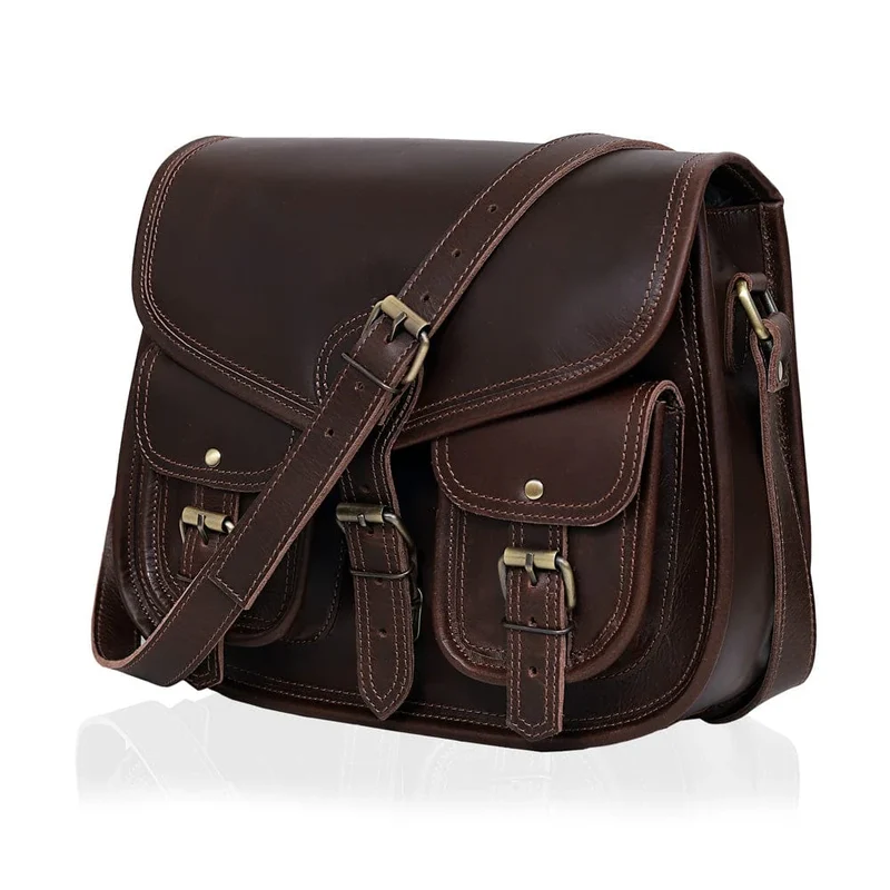 Scarlett Full Grain Leather Saddlebag - Brown
